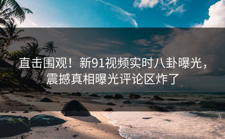 直击围观！新91视频实时八卦曝光，震撼真相曝光评论区炸了