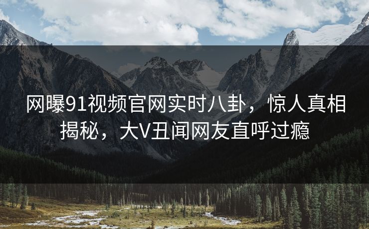 网曝91视频官网实时八卦，惊人真相揭秘，大V丑闻网友直呼过瘾