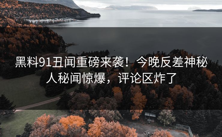 黑料91丑闻重磅来袭！今晚反差神秘人秘闻惊爆，评论区炸了  第1张
