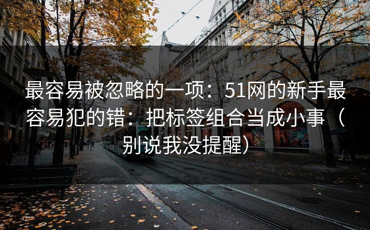 最容易被忽略的一项：51网的新手最容易犯的错：把标签组合当成小事（别说我没提醒）